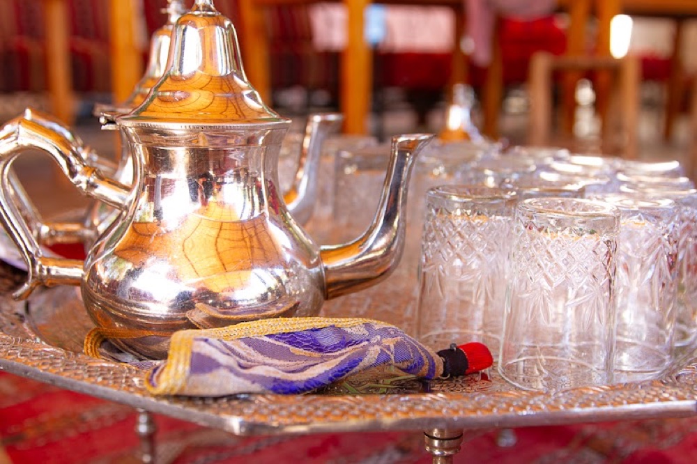 A Moroccan table set at Amal Targa